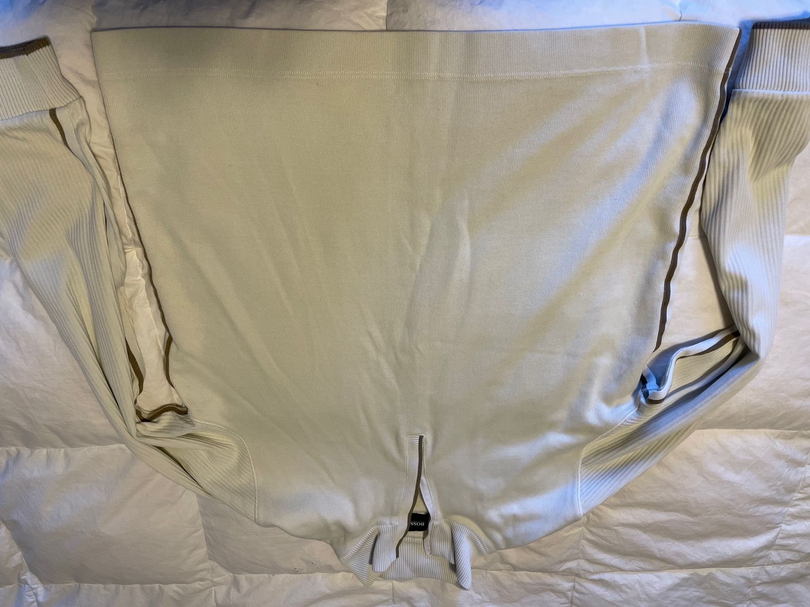 Hugo Boss 1/4 zip mens sweater, cream size 2xl, new (no tags) $25