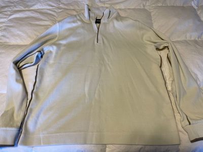 Hugo Boss 1/4 zip mens sweater, cream size 2xl, new (no tags) $25