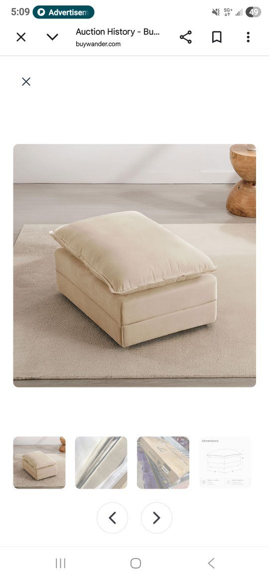 Mixcous modular oversized chair ottoman 39"W