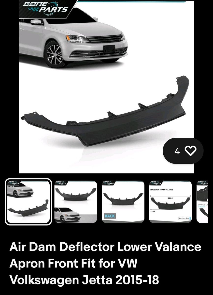 VW Jetta 2015-18  Air Dam Deflector Lower Valance