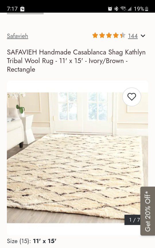 Safavieh hand crafted 15x11 area rug
