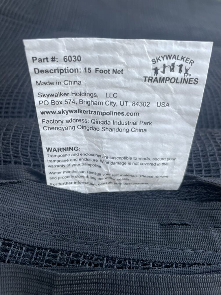 Skywalker Trampoline Safety Net 15 Ft and 9 x 15 Ft
