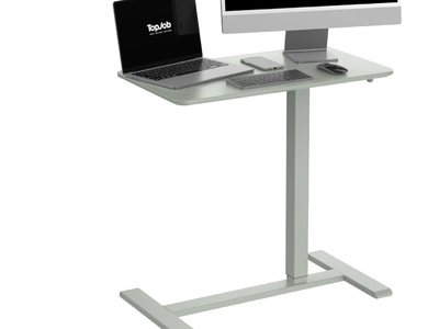 New in box, TopJob AnyDesk Nest Mobile Work Station, rolling casters mint green