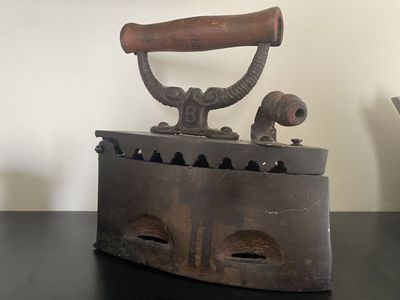 Antique Flat Iron with wooden handle