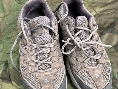 The North Face Trail Hiking Shoes Gray Suede/Mesh - Women's 7