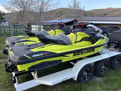 2 - 2019 Sea Doo RXT X Jetskis with Custom Shadow 4 Place Trailer