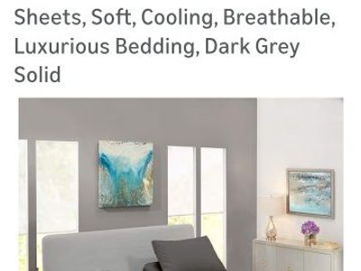 New in Package! Split Queen Sheet Set-Gray