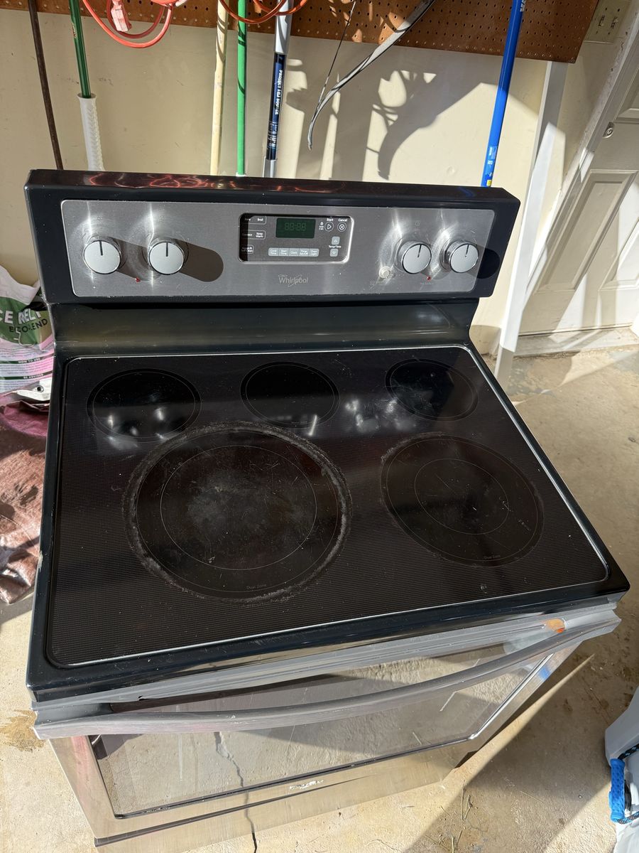 Whirlpool Electric Range Stove - Black/Stainless Steel, Coil Top, Oven