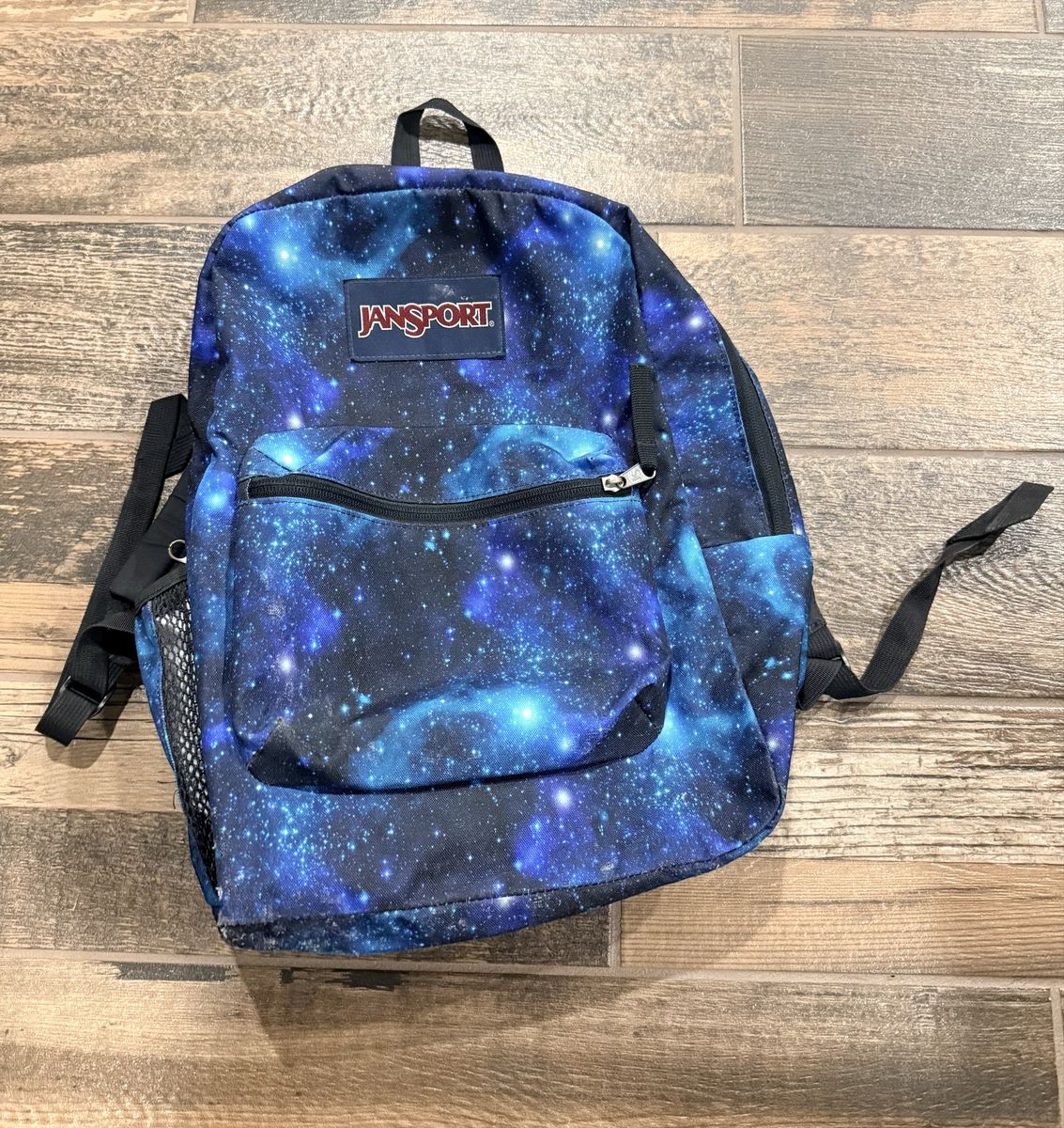 JanSport Galaxy Nebula Pattern Backpack Blue Space Print