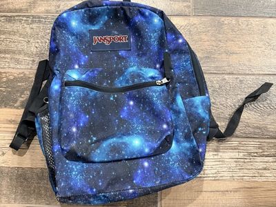 JanSport Galaxy Nebula Pattern Backpack Blue Space Print