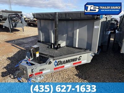 7x14 Diamond C LPT 208 Dump Trailer - 44" Sides - 18K GVWR - 18 Ply Tires, Long Arm Tarp