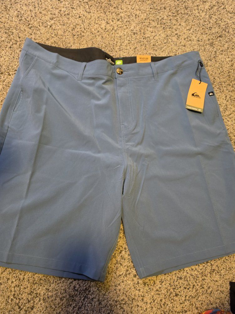 Quiksilver Amphibian Shorts Men's Blue Regular Fit W42/L20 New with Tags