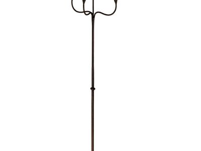 Antique Iron 4 Arm Floor Candelabra