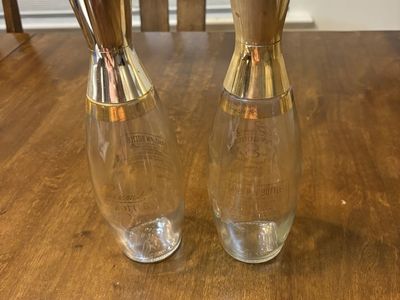 (2) Vintage Jim Beam 8 Year Pin-Bottle Decanter with Bowling Pin Top
