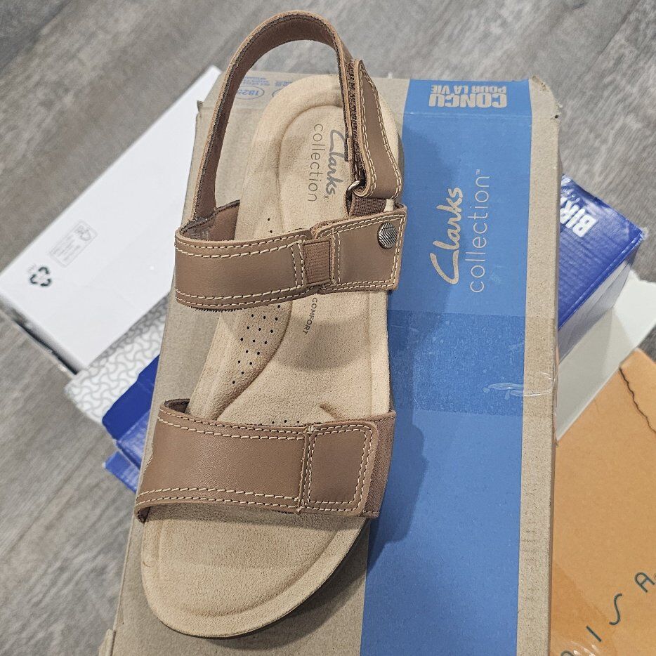 New Clark's April Clover Sandal Women Size 9 Brown