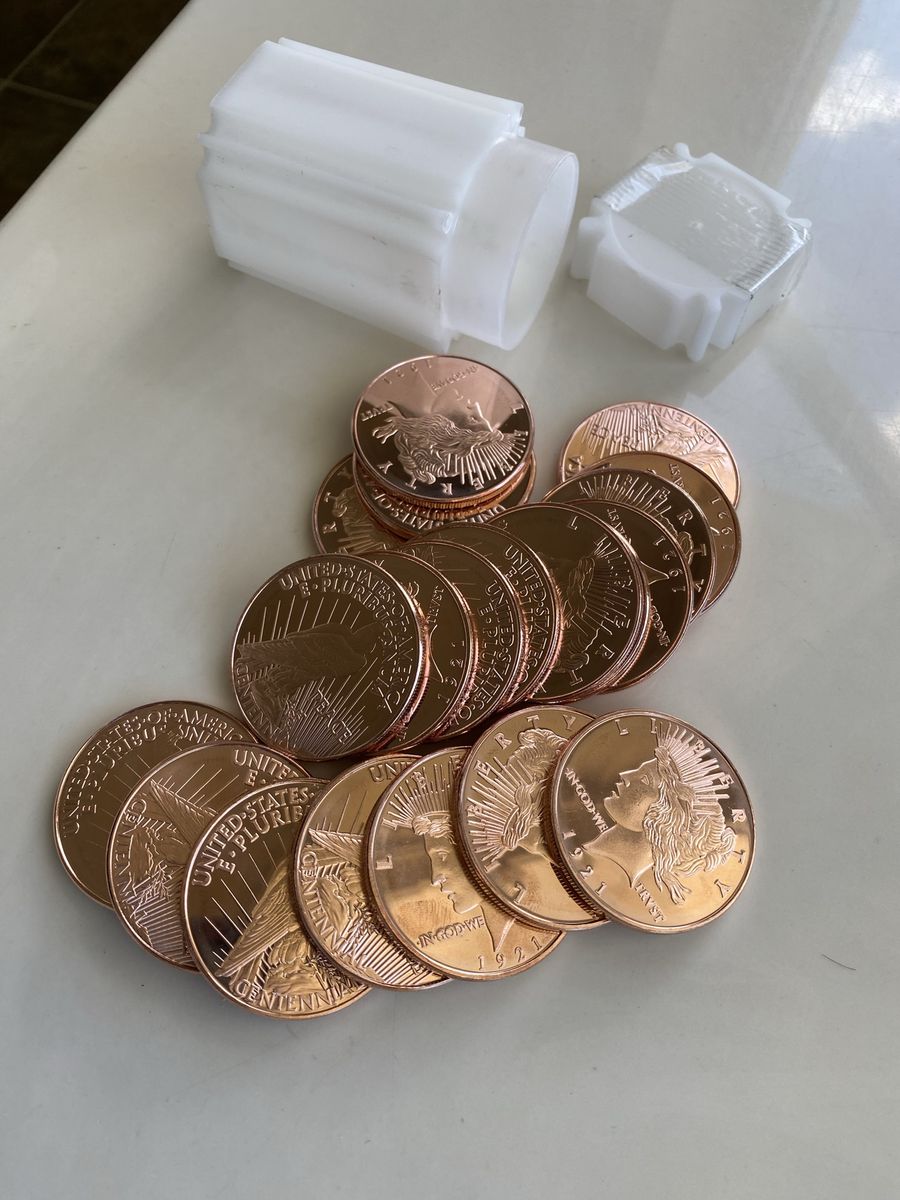 20x 1oz 999 Copper Peace Dollar Centennial Coins in Protective Tube
