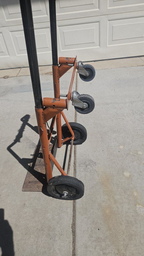 Heavy-Duty Hand Truck Dolly Orange Moving Cart with Swivel Casters and Large Wheels