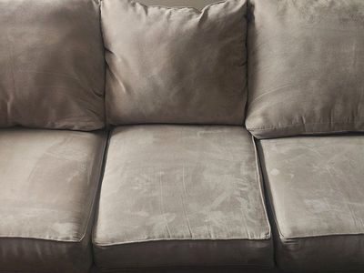 Nice Gray Fabric Couch and Loveseat - great shape