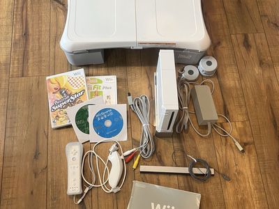 Nintendo Wii Console Bundle with Wii Fit Plus Board, Wii Sports Game