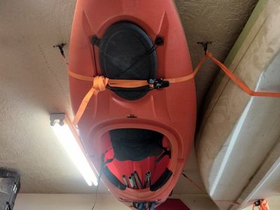 2 Lifetime 10 ft sit in kayaks with paddles