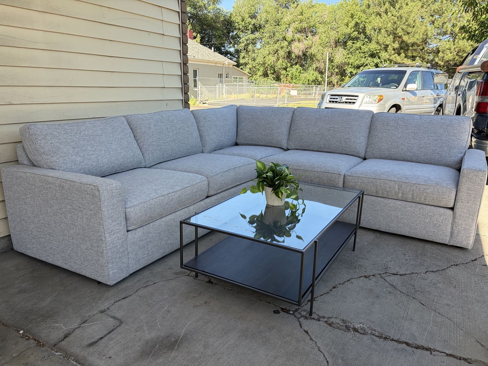 Large Light Gray Sectional Sofa Couch - Modern couch