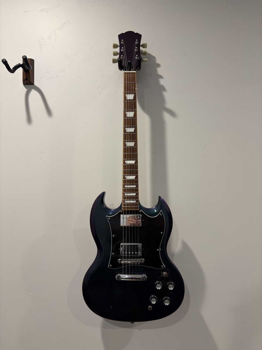 Epiphone SG Electric Guitar, Blue/Green/Purple Chameleon Finish, Dual Humbuckers