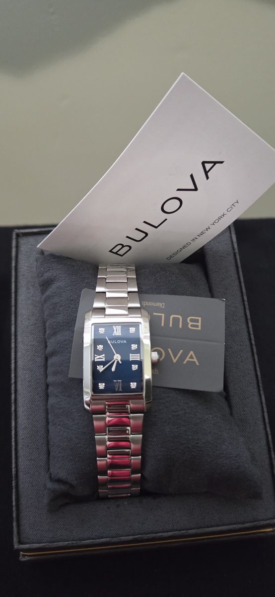Bulova Women's Watch - Blue Diamond Dial - NEW in Box - 8 Diamonds