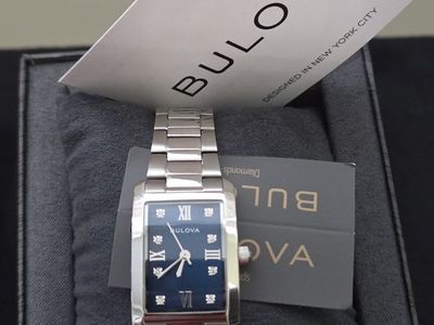 Bulova Women's Watch - Blue Diamond Dial - NEW in Box - 8 Diamonds