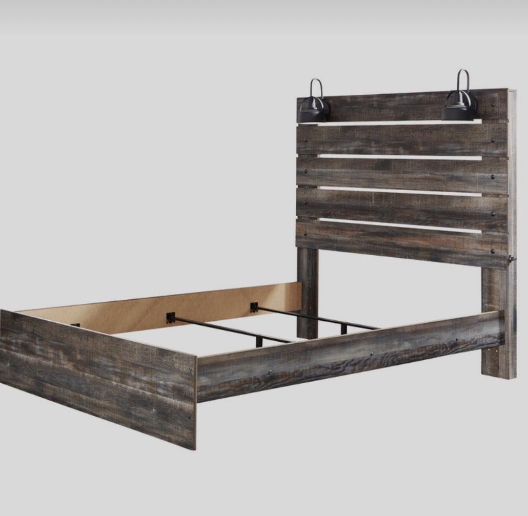 Ashley Drystan Queen Panel Bed Frame with lights