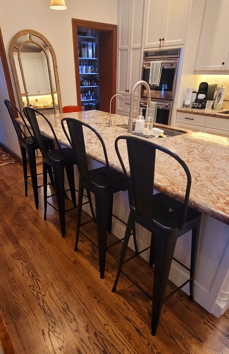 Set of 4 Bar Height Metal Bar Chairs