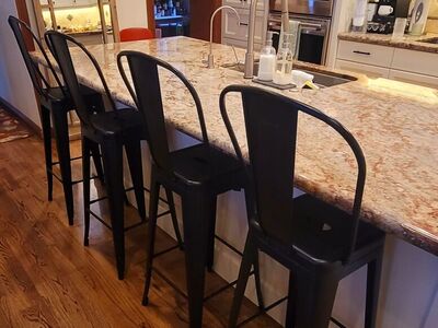 Set of 4 Bar Height Metal Bar Chairs