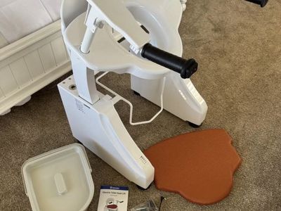 Electric Toilet Lift Seat Chair w/ Commode Function - White, Adjustable Height, Handles