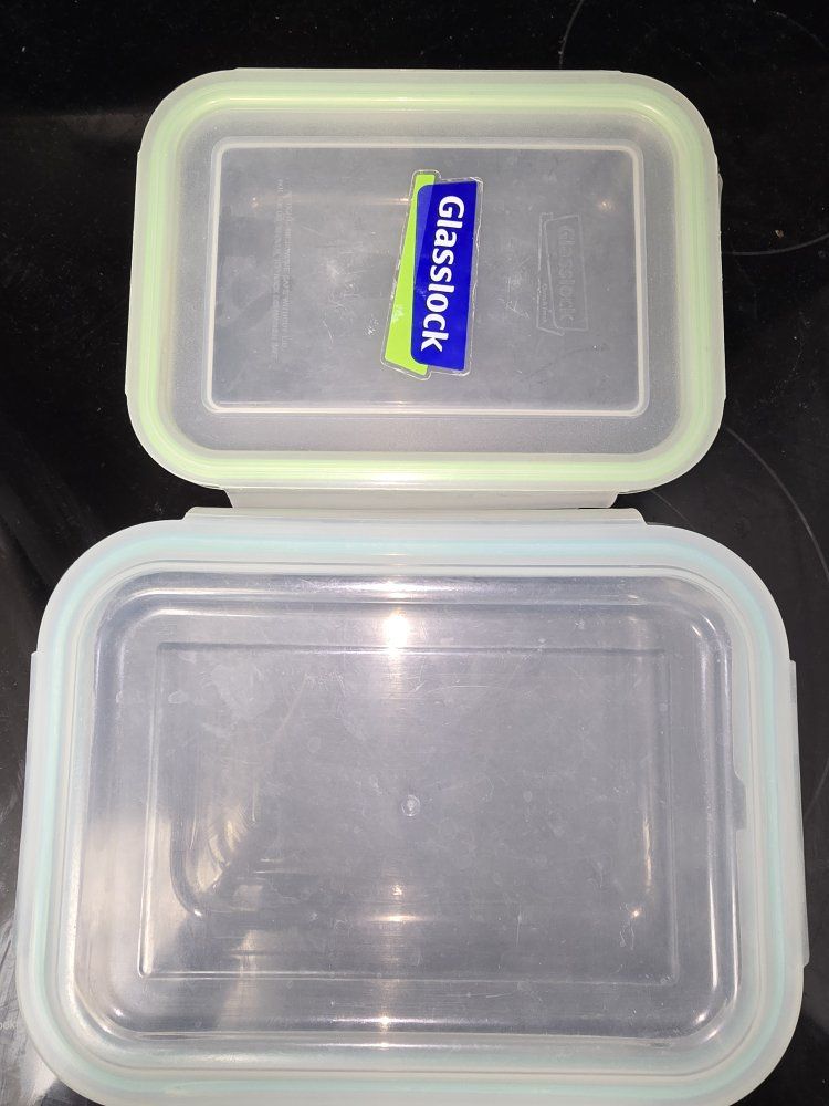 Glasslock Rectangular Glass Food Storage Containers with Locking Lids - Set of 2, 16 and 24 oz