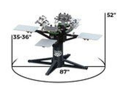 Riley Hopkins 4-Color 4-Station Screen Printing Press (with XYZ Micro-Registration)