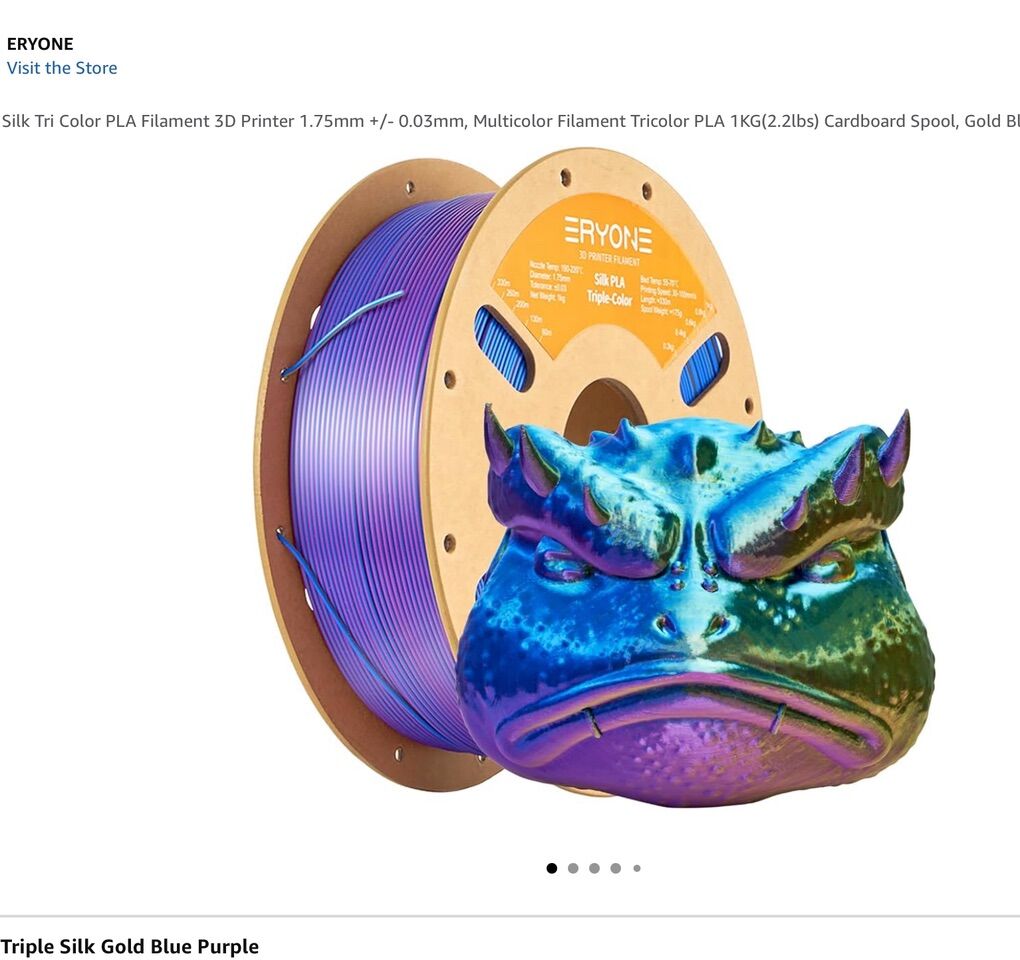 Eryone Triple Dual Silk PLA Filament 1kg Rolls