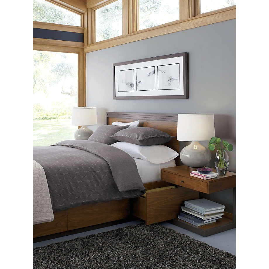 Bedroom set (Crate & Barrel) bed, stands, dresser