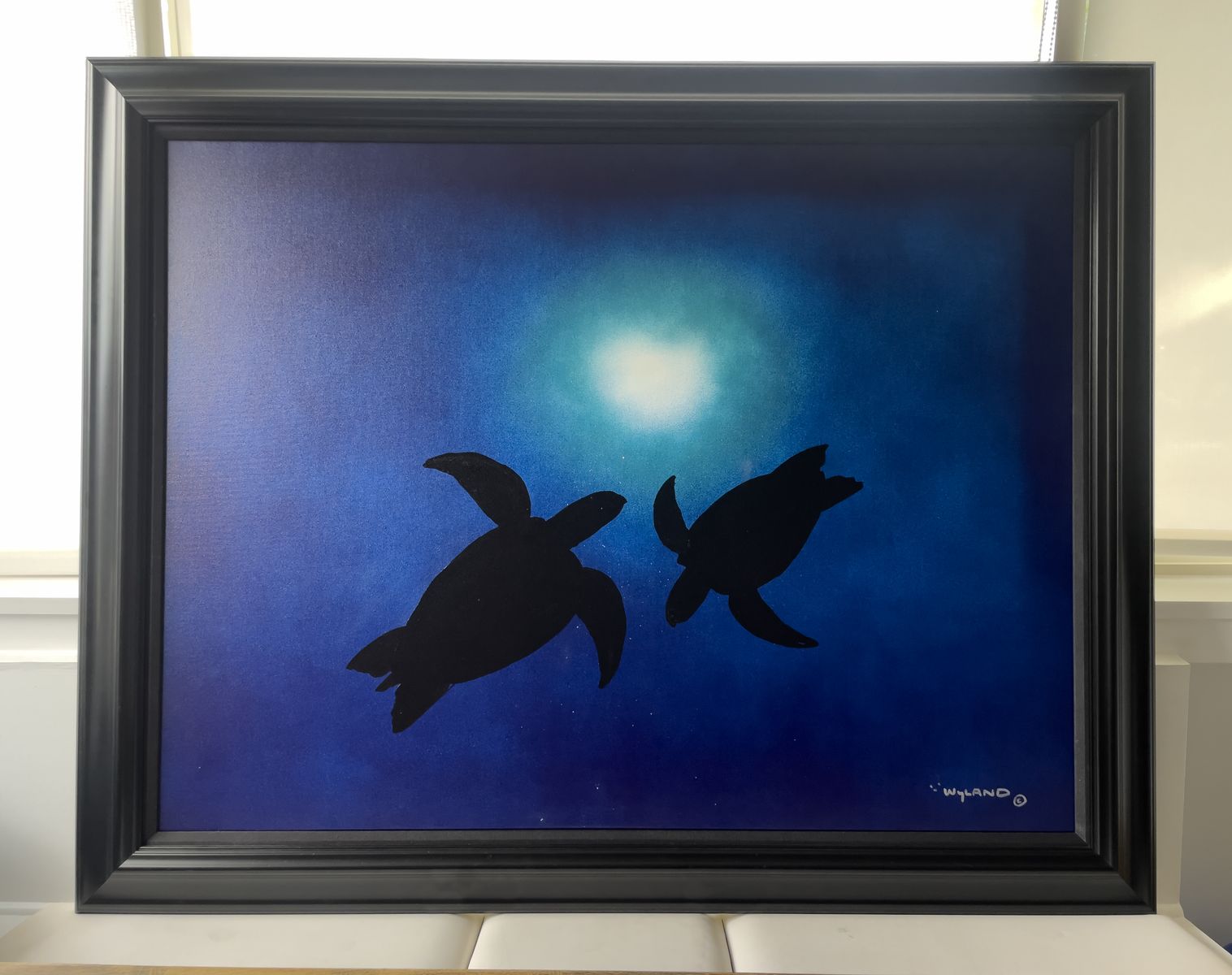 ROBERT WYLAND OIL PAINTING -  "Swimmers" (2021) -  ORIGINAL/FRAMED (36 X 48)