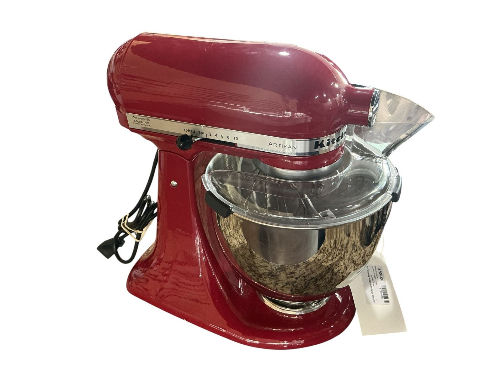 KitchenAid Artisan KSM150P Stand Mixer Red with Bowl and Pouring Shield