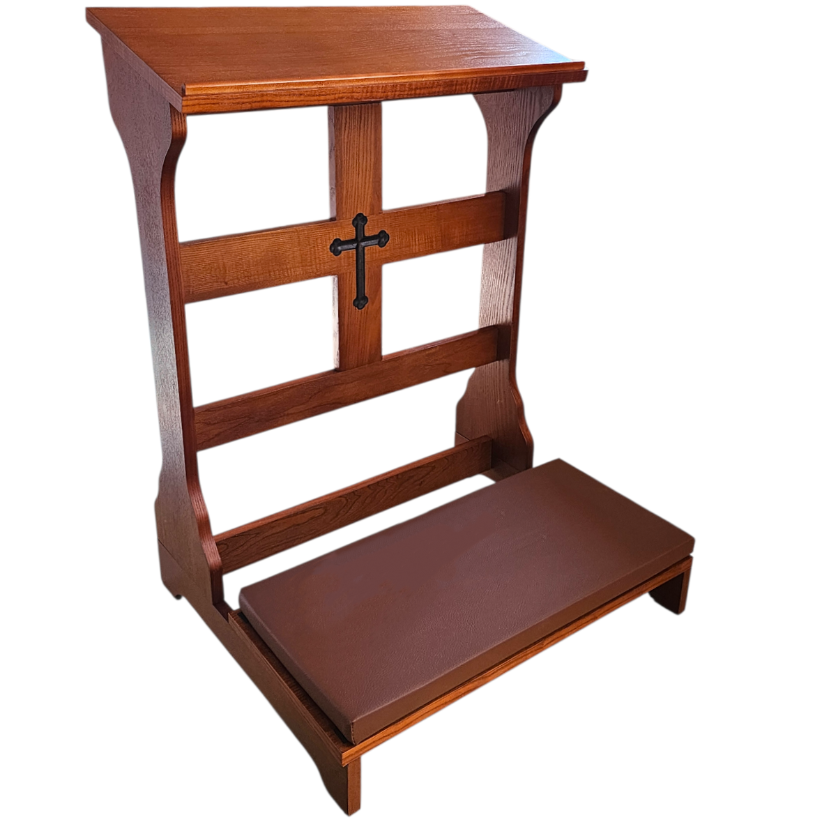Wooden Prayer Bench Stool with Cushion, Prayer Kneeler