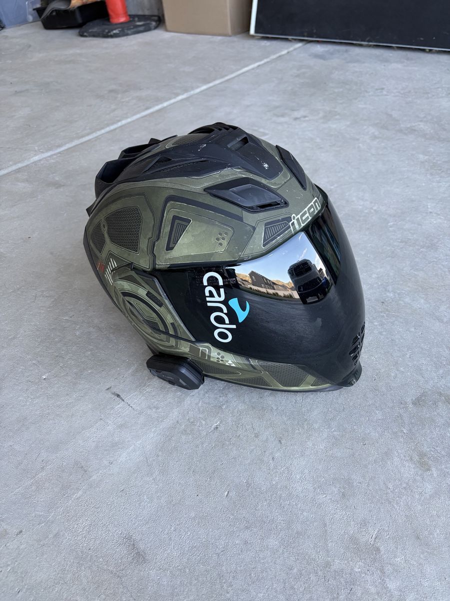 Icon Motorcycle Helmet with Cardo