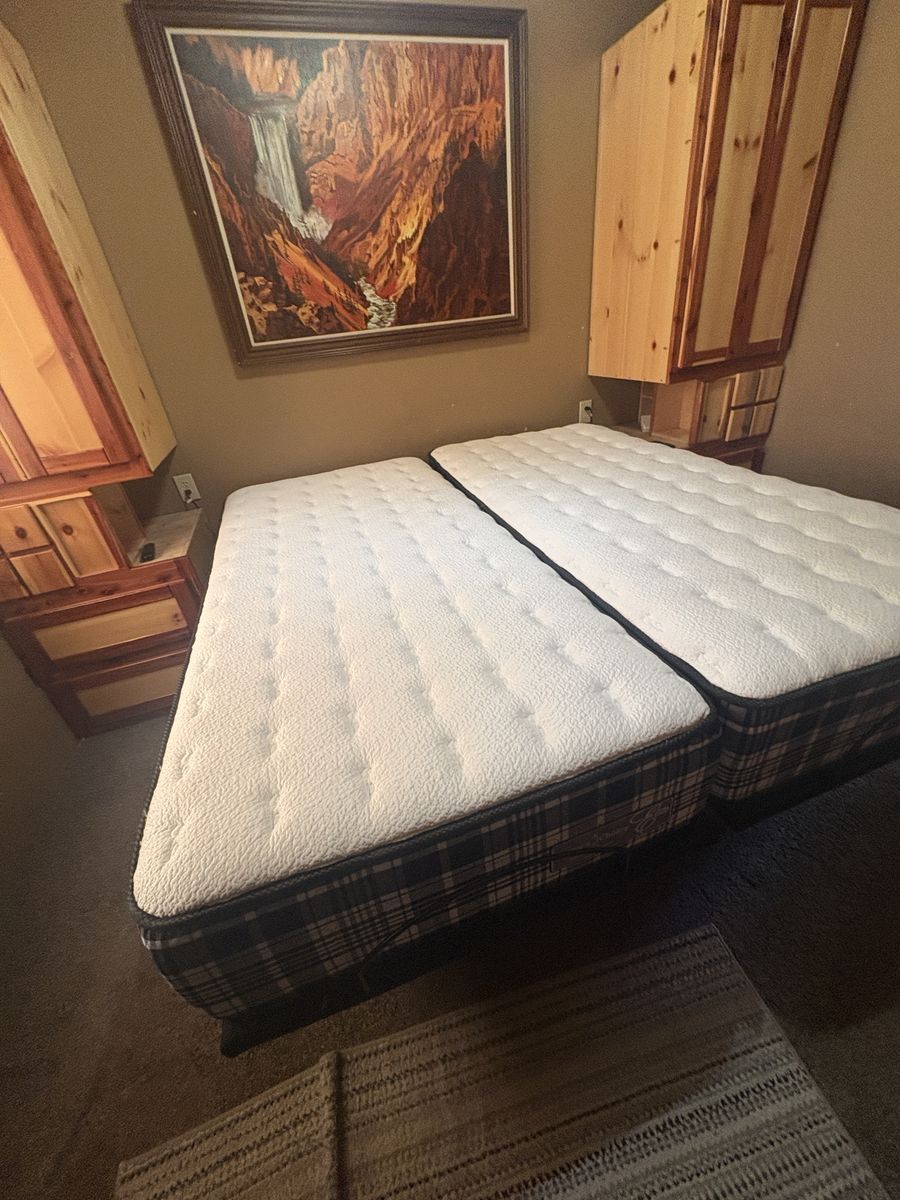 Adjustable split king bed.