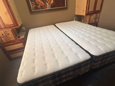 Adjustable split king bed.