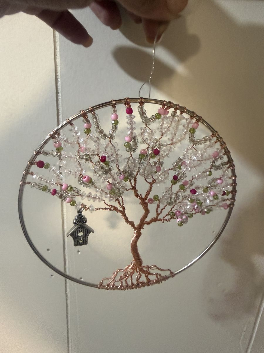 Custom made wire tree of life suncatchers