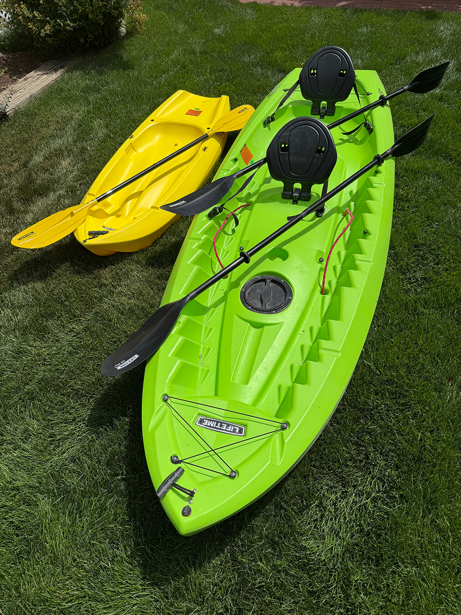 Lifetime Kayaks – Tandem + Youth Kayak with Paddles – Like New!