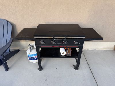 Nexgrill Daytona 4-Burner Propane Gas Griddle Outdoor Cooking Station with Grill Cover
