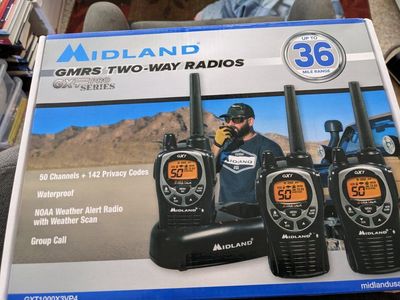 Midland GXT1000VP4 GMRS Two-Way Radios (3-pack) - 36 Mile Range, Waterproof, NOAA Weather Scan