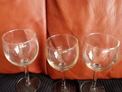 Three wine glasses