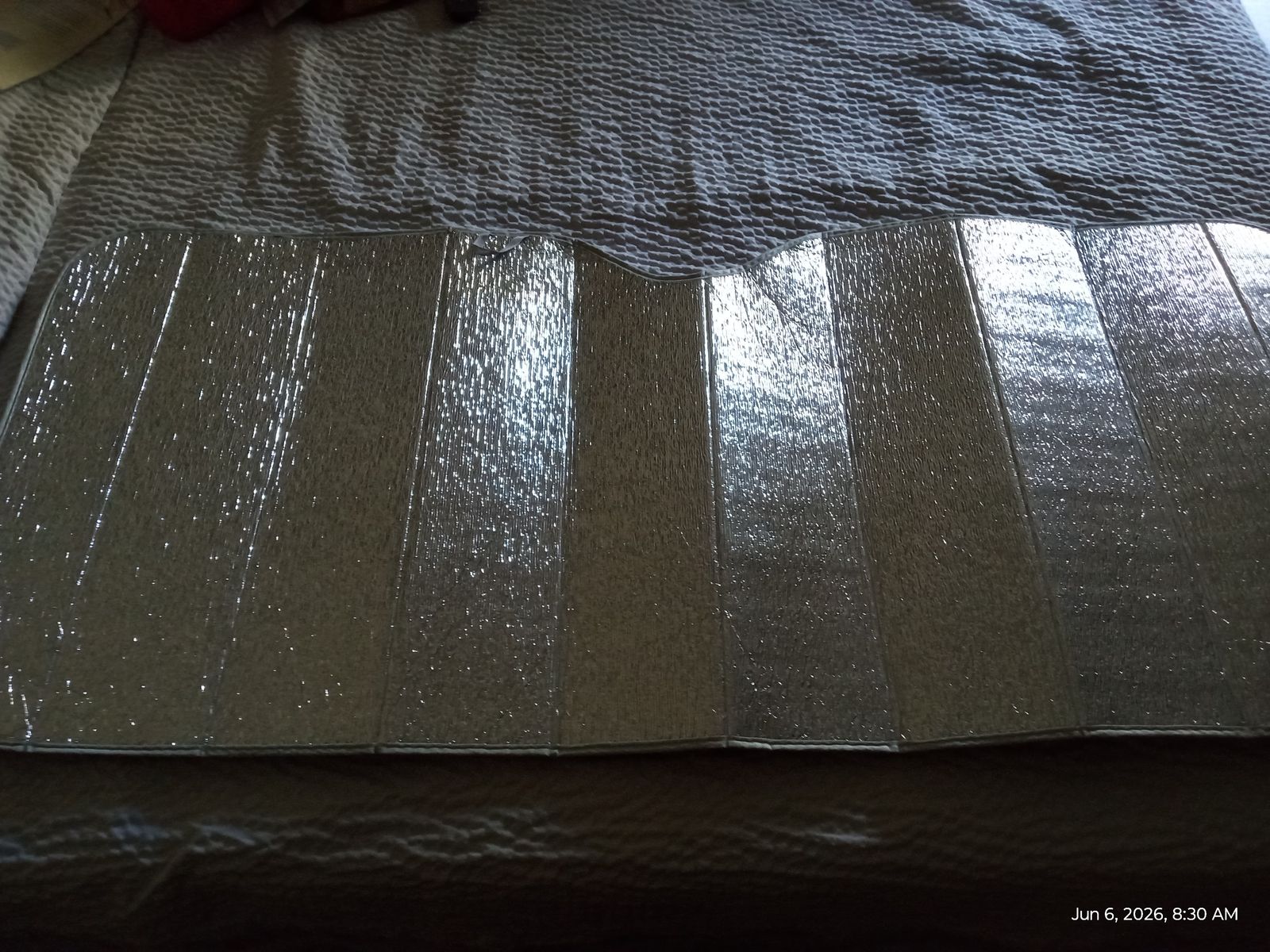 Car or truck metallic reflective sunshade