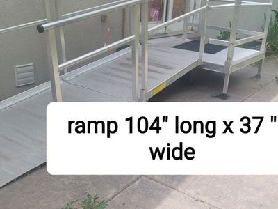 Aluminum Modular Wheelchair Ramp & Landing - 104" L x 37" W, 16" Rise, Outdoor Access