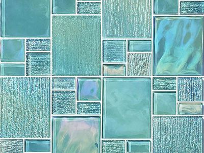 Premium Avalon Seafoam Mixed Glass Mosaic Tile — Mesh-Backed!